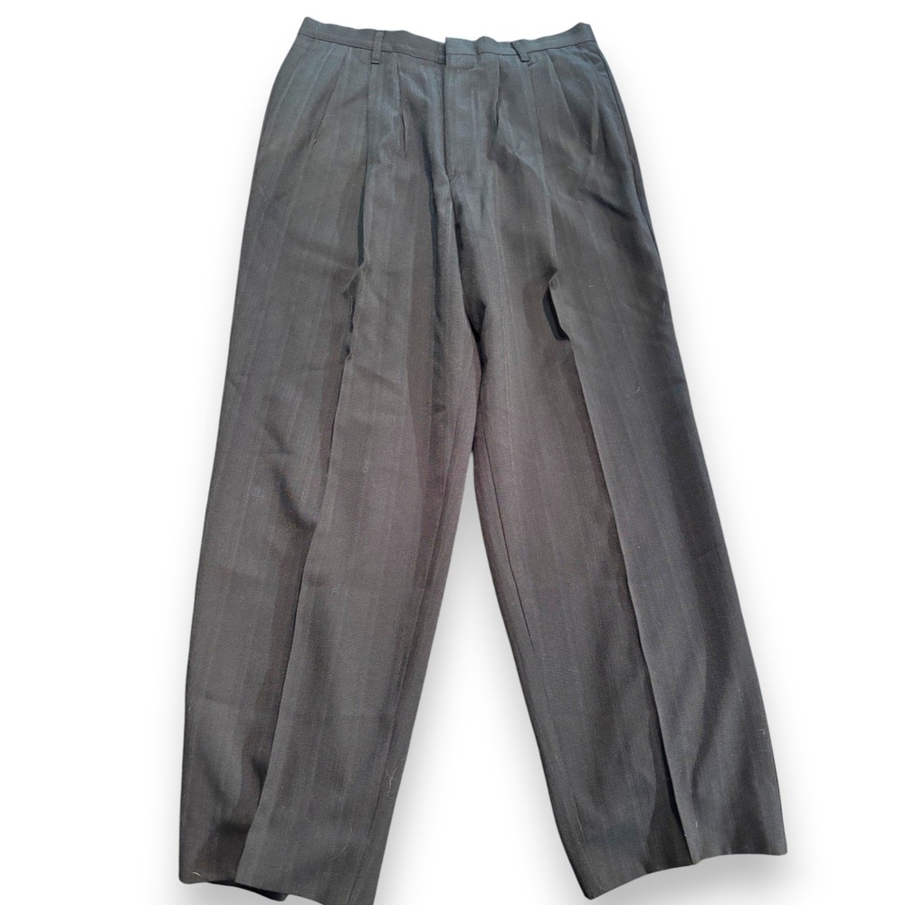 Cotler Vintage Mens Pleated Dress Pants Black Made in USA 31x27 BR2470B